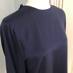 NWT Vince Navy Silk Blouse - Size XS